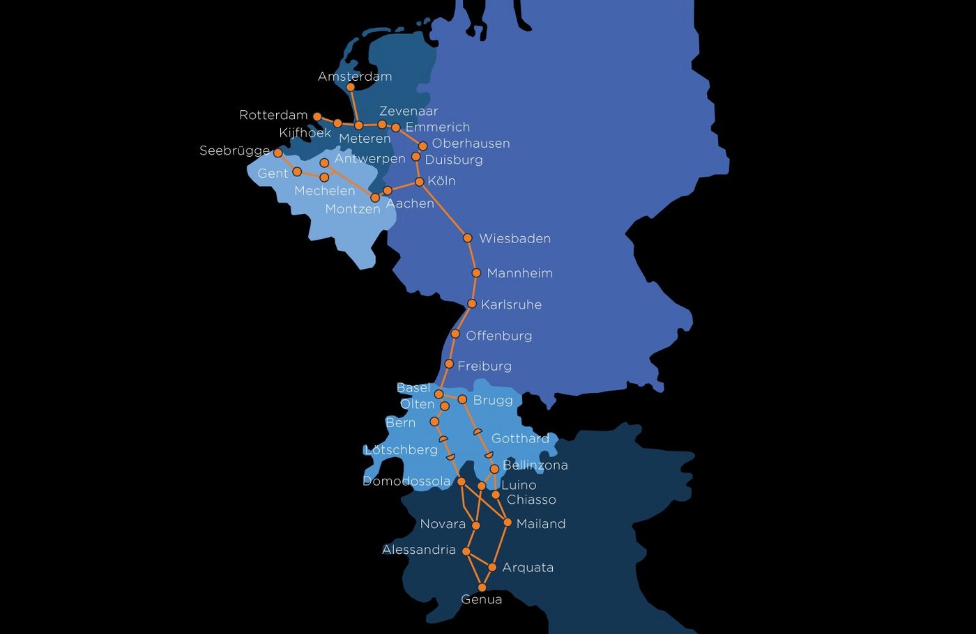 Illustration Rhein-Alpen-Korridor